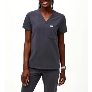 Figs Women's Charcoal Catarina One Pocket Scrub Top Size LR